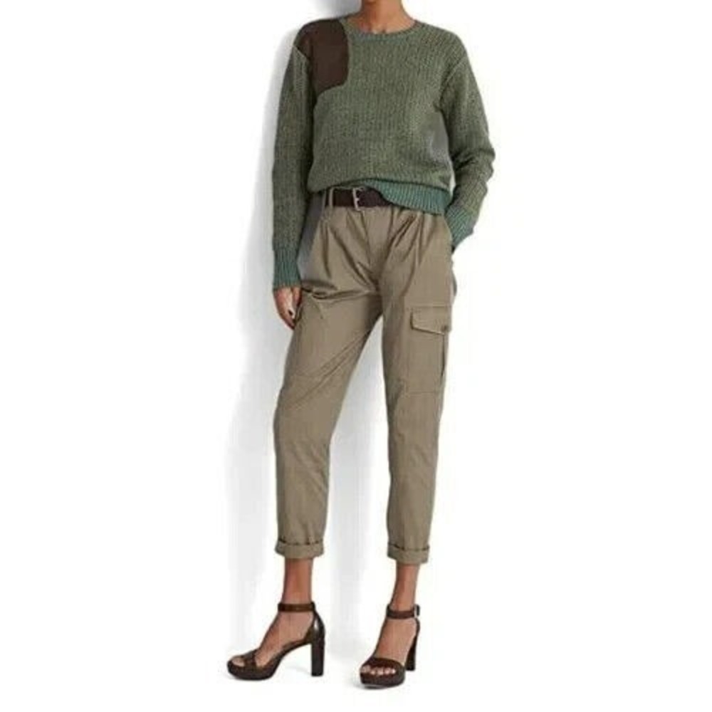 Ralph Lauren Black Label Micro Sanded Twill Cargo Pants Womens 12 Khaki Beige